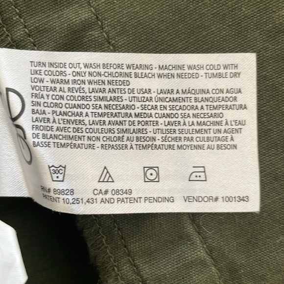 Nine West olive green denim cotton coat. NWT. Medium. Snaps. Cinches. - Picture 8 of 10